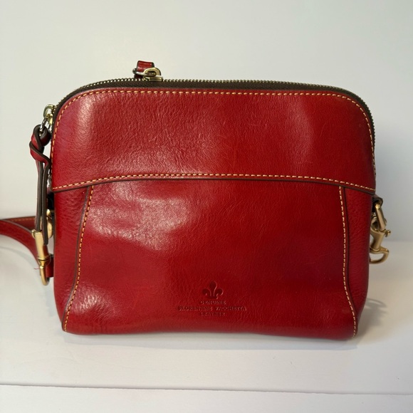 Dooney & Bourke Red Cameron Florentine Pebble Leather Crossbody Bag with Dustbag - Picture 9 of 9